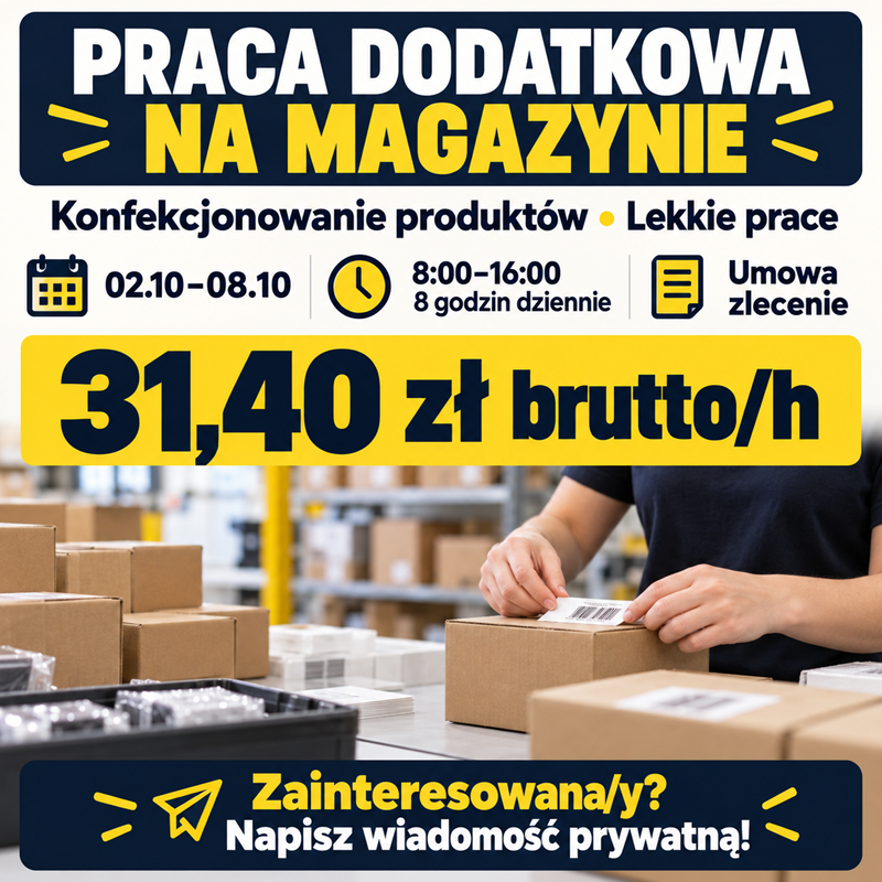 PRACA DODATKOWA NA MAGAZYNIE 