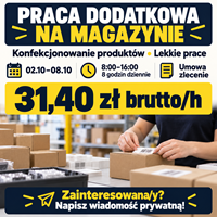 PRACA DODATKOWA NA MAGAZYNIE 